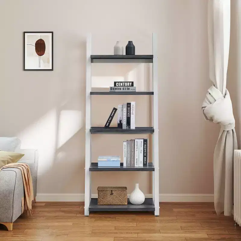 Wood Shelves, Storage Shelves with 5 Tiers, Small Bookcase for Books and CDs, Storage Organizer for Living Room, Hallway, Office