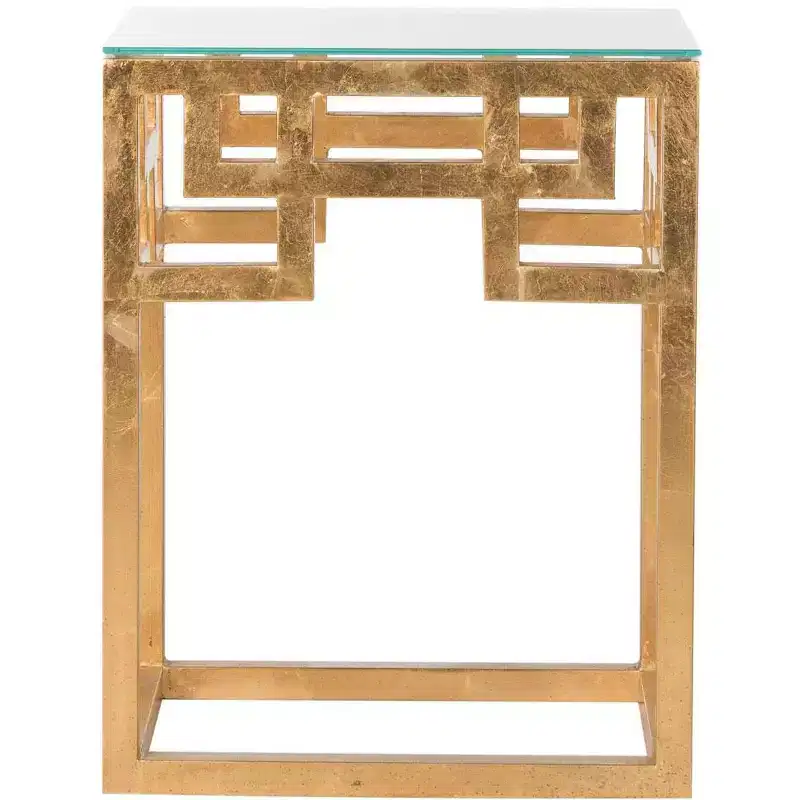 Byram End Table - FOX2574A - Gold/Clear - Safavieh Couture