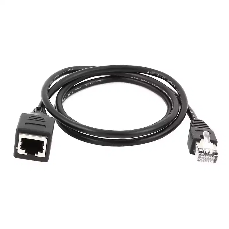 Unique Bargains Flexible Quality Cat 5 Plastic Ethernet Extension Cable 1m/3.3ft Black 1 Pc