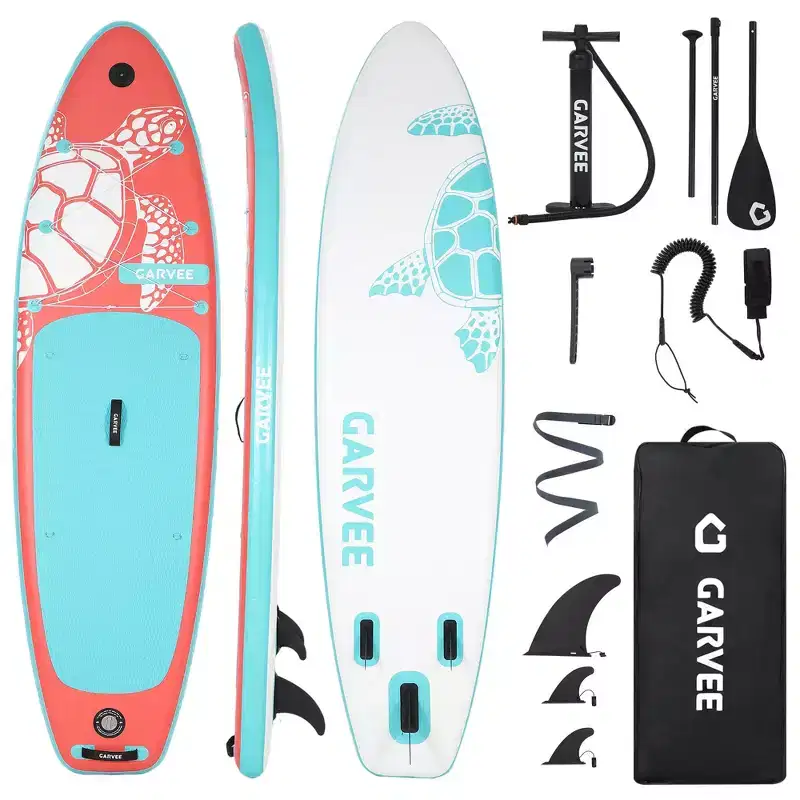 GustoWave 10'6 Inflatable Paddle Board, Stable Stand Up Design with Anti-Slip EVA Surface & Recording Mount for Adults Youth