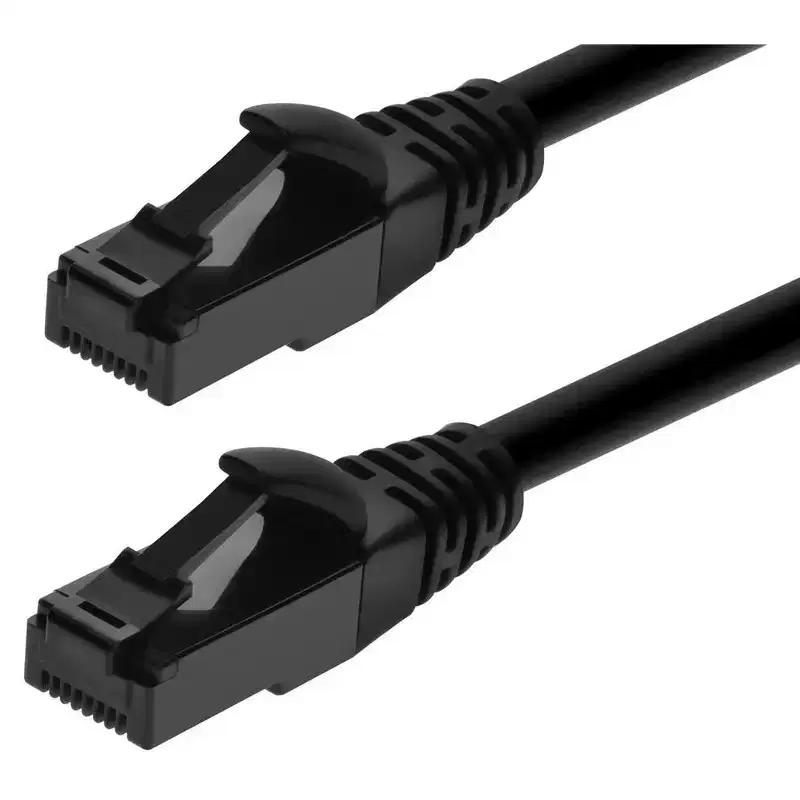 Monoprice Cat6A Flexible TPE Patch Cable - 50 Feet - Black | UTP, 24AWG, 500MHz, Pure Bare Copper, Snagless RJ45, Ethernet Cable - Flex Series