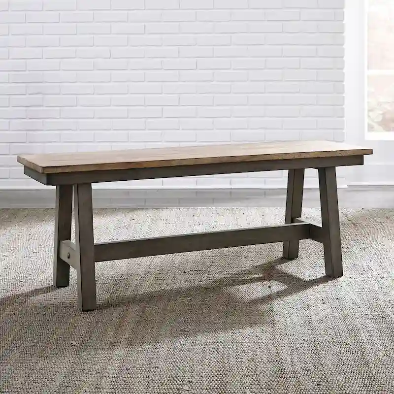 Gray and Sandstone Backless Bench