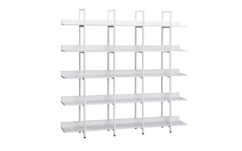 TUYOHW Vintage 5-Tier Dispaly Bookshelves,Large Capacity Open Bookshelf with Anti-falling Device,Metal Frame Bookcases for Living Room,Office
