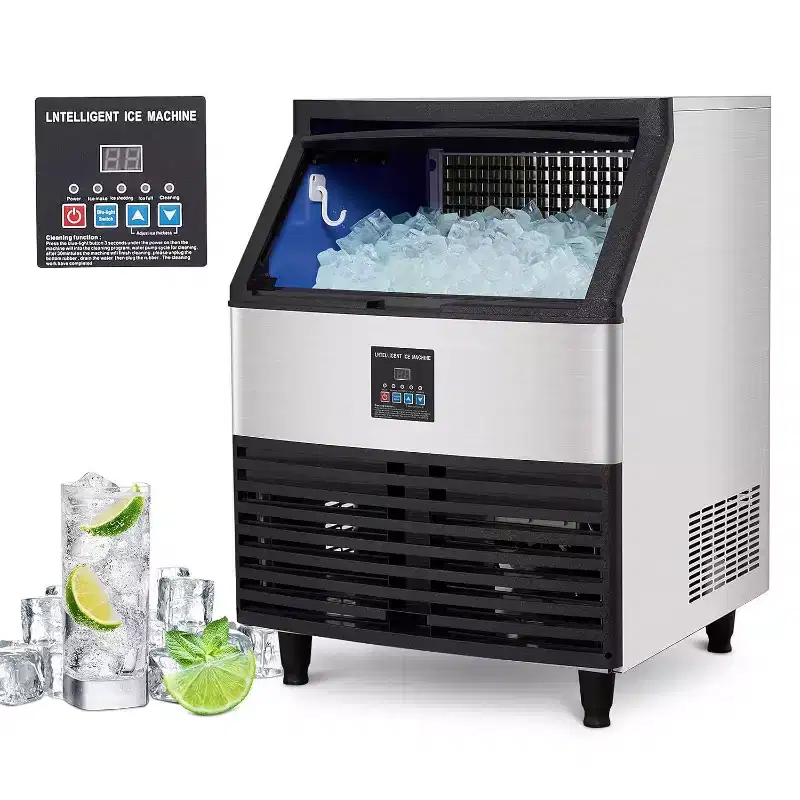 Acekool Commercial Ice Maker - 440Lbs/24H, 88Lbs Storage, Self-Cleaning Stainless Steel Undercounter Ice Machine