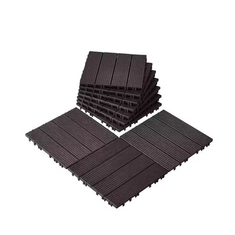 VEVOR Interlocking Deck Tiles, 10 Pack,12x12 10 sq. ft Plastic Waterproof Outdoor Flooring All Weather Use, Patio Floor Decking Covering Tiles