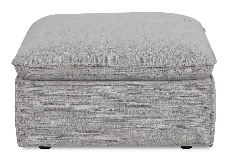 33.85 Silver Grey Chenille Fabric Ottoman with Feather Down Cushion