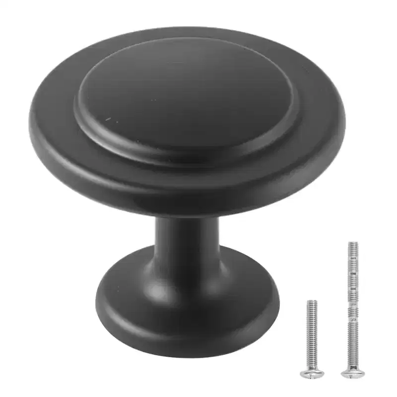 VEVOR Cabinet Knobs, 30 Pack, 1.22 Inch Black Zinc Alloy Drawer Pulls & Door Handles, Mushroom Kitchen Solid Knobs Dresser Handles, Black
