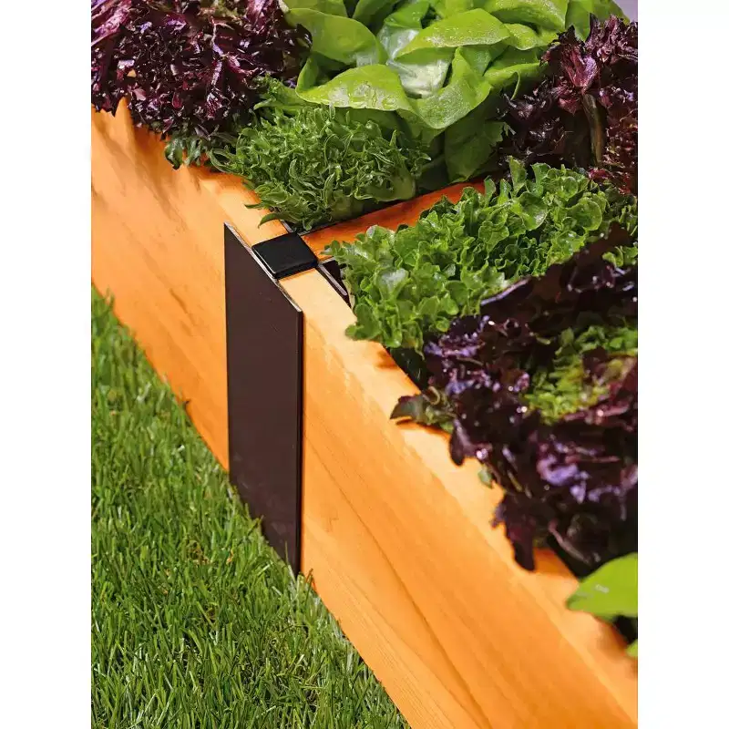 Gardener's Supply Company Raised Garden Bed Lifetime Inline Connectors | Outdoor Rustproof Aluminum Planter Box Reinforcement Brackets with Screws &