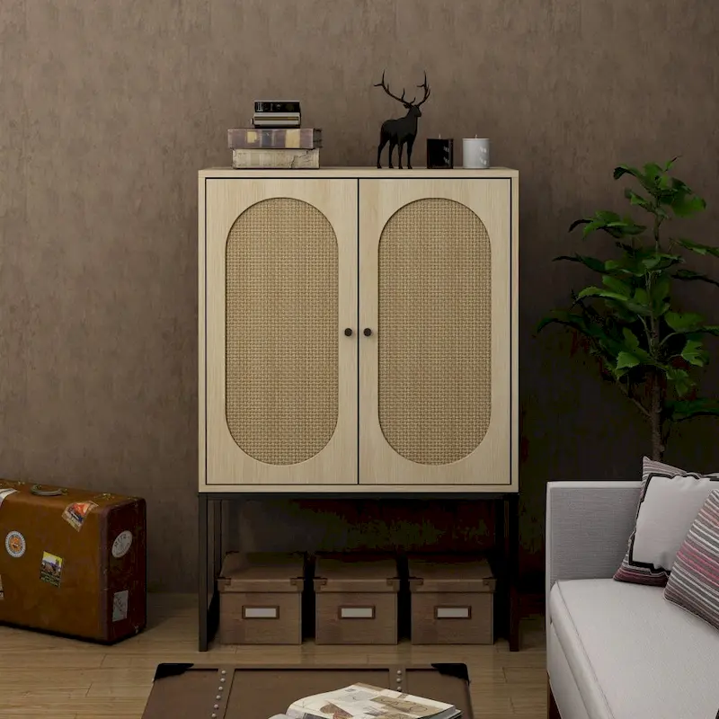 Free Standing Storage Cabinet with Adjustable Shelves - 26.78 x 15.75 x 41.23H