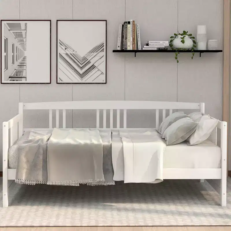 Whisen Modern Design Twin Size Solid Wood Frame Daybed