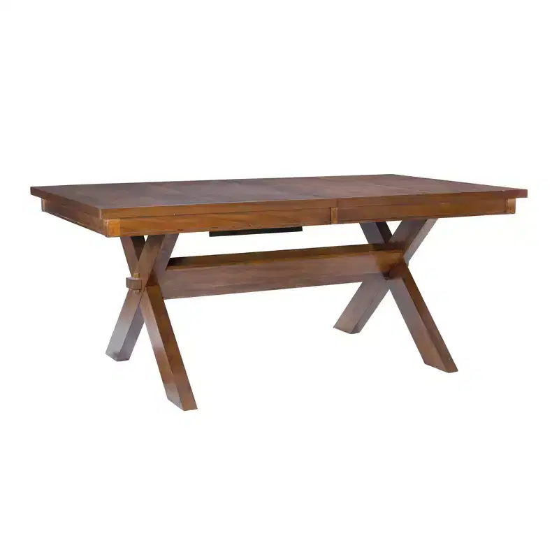 Brown Stained Rectangle Dining Table, Seats 6