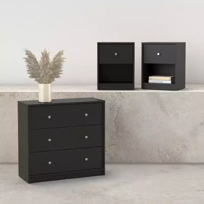 Tvilum, Portland 3-Piece Bedroom Set - Chest And Nightstand Set Of 2