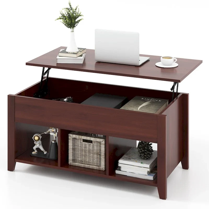 CCostway ostway Lift Top Coffee Table with Hidden Compartment and - See Details