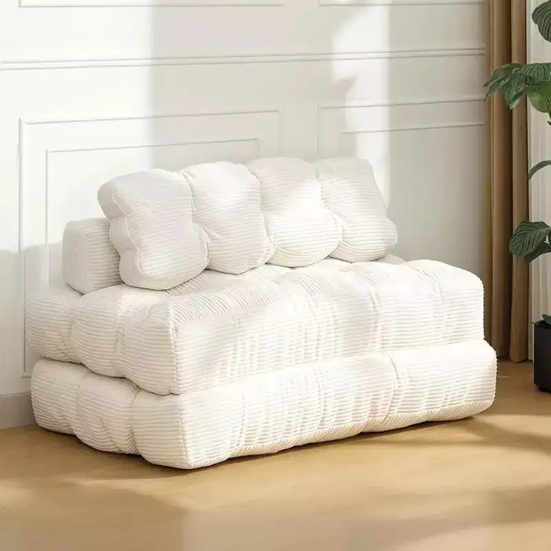 Garvee 3-in-1 Portable Folding Double-Size Sofa Bed Sleeper Chair with Pillow, Convertible Foldable Mattress & Back, Portable Floor Couch