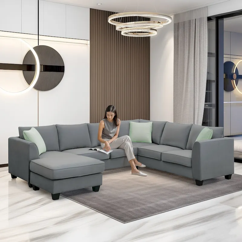 Sectional Sofa Couches Living Room Sets,7 Seats Modular Sectional Sofa