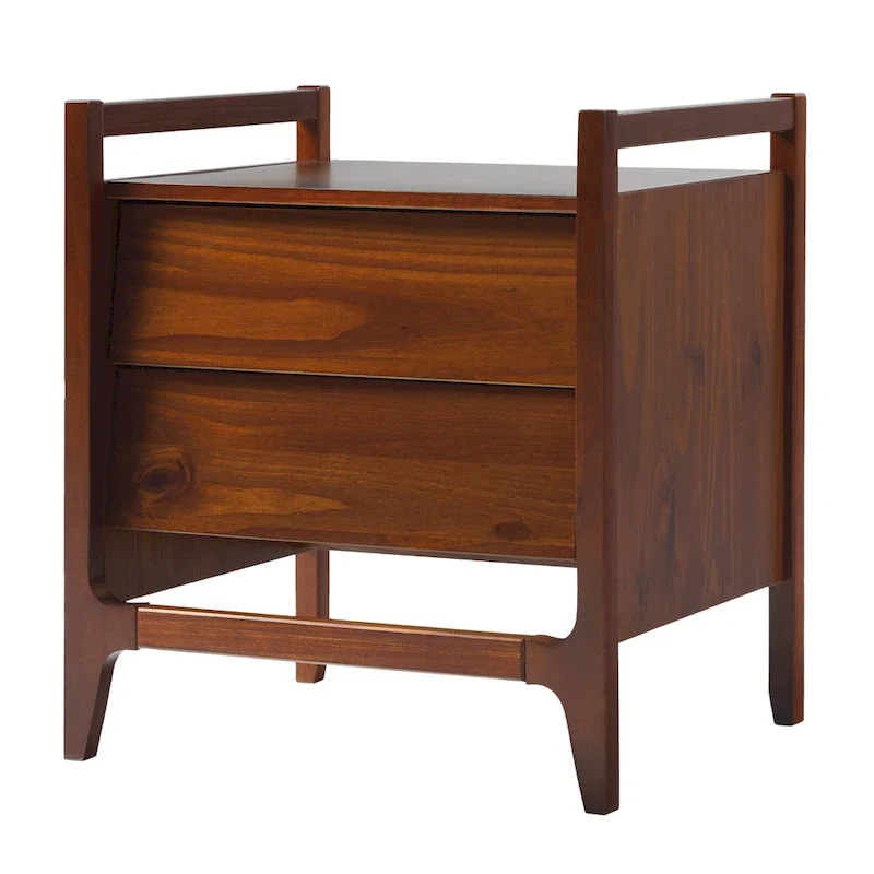 Mid-Century Modern Solid Wood Nightstand