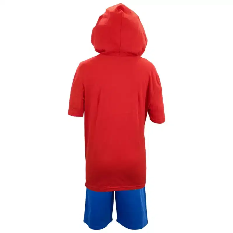 Marvel Spider-Man Big Boys Cosplay Hooded T-Shirt and Shorts Set - Red, 10-12