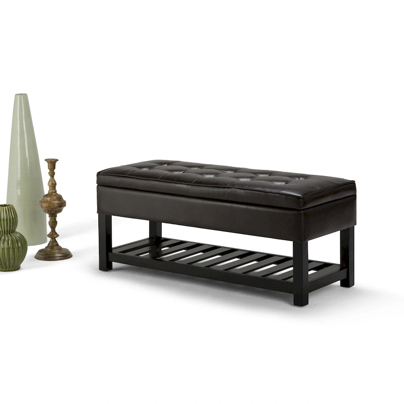 WYNDENHALL Essex 44 inch Wide Transitional Rectangle Ottoman Bench