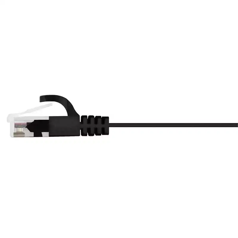 Monoprice Flat Cat6 Ethernet Patch Cable - 10 Feet - Black, Snagless RJ45, Flat, 550MHz, UTP, Pure Bare Copper Wire, 30AWG - Flexboot Series