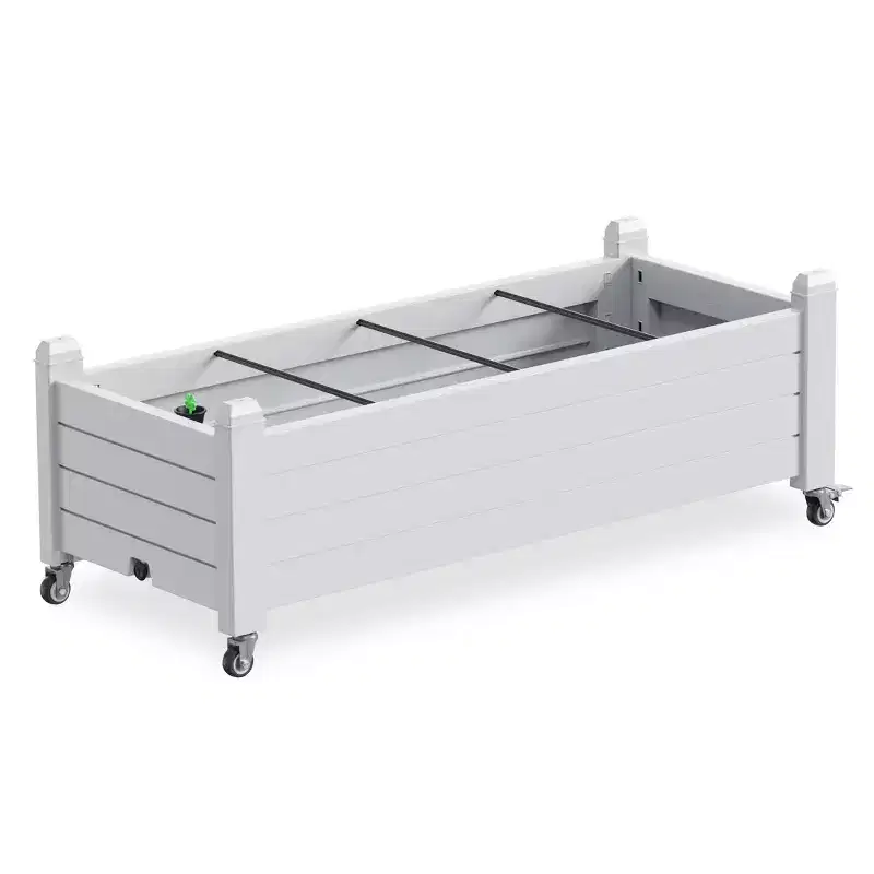 Chic Crate - Elevated Resin Garden Bed w/ Smart Drain & 21Gal - UV-Proof Ergo Design Indoor/Outdoor