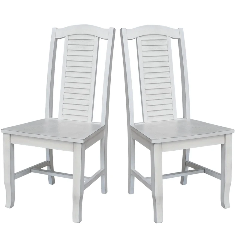 Solid Wood Seaside Dining Chairs - Set of Two