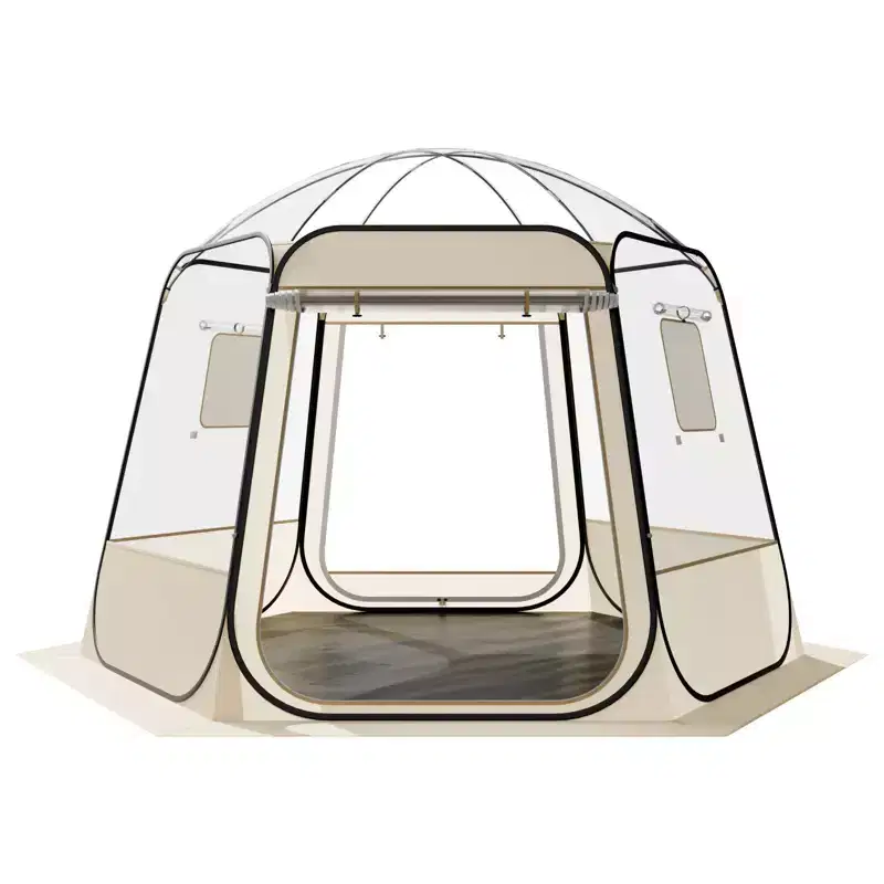 Pop Up Clear Bubble Tent for 4-8 People, 540 Panoramic View with Waterproof TPU and UV Protection