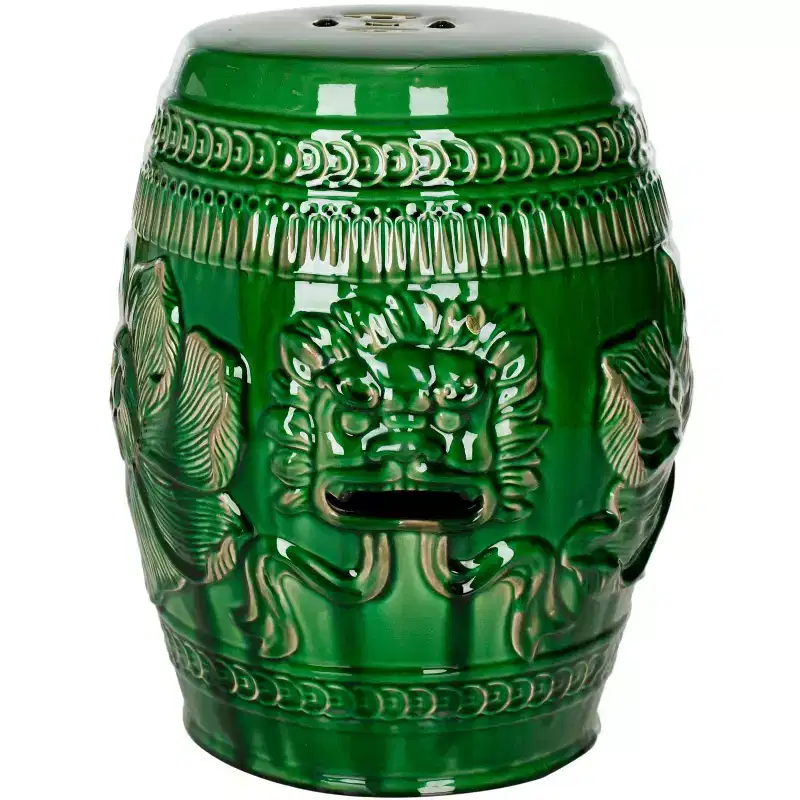 Chinese Dragon Stool - Indoor/Outdoor - ACS4505 - Green - Safavieh