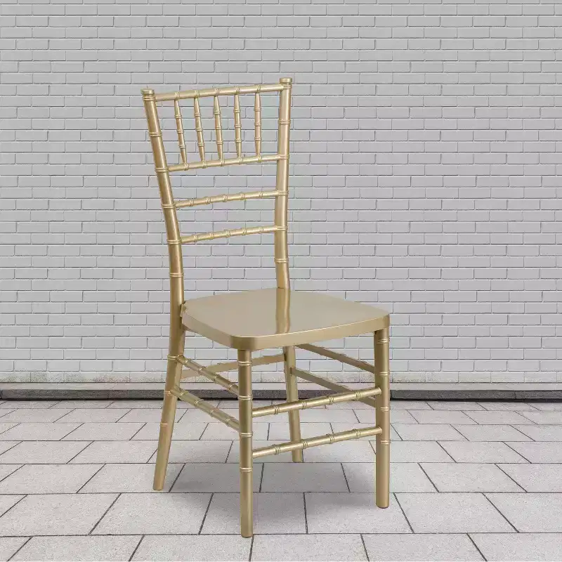 Black / White / Gold / Silver / Champagne / Mahogany / Pewter Resin Stacking Chiavari Chair, Seats 2