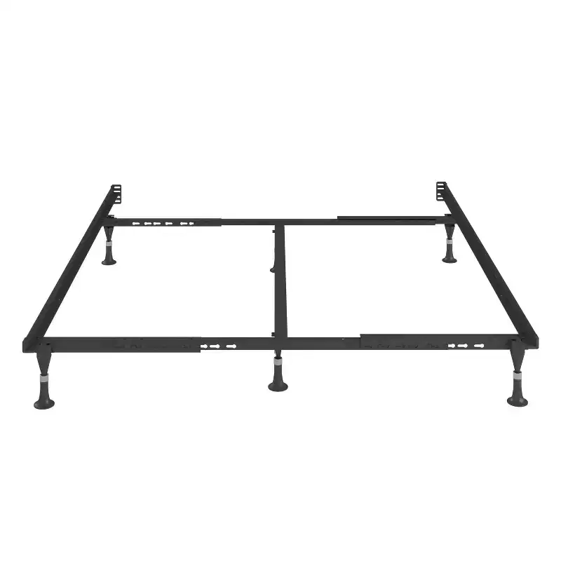 Hollywood Bed Frame Twin/Full Atlas Lock Metal Bed Frame Black