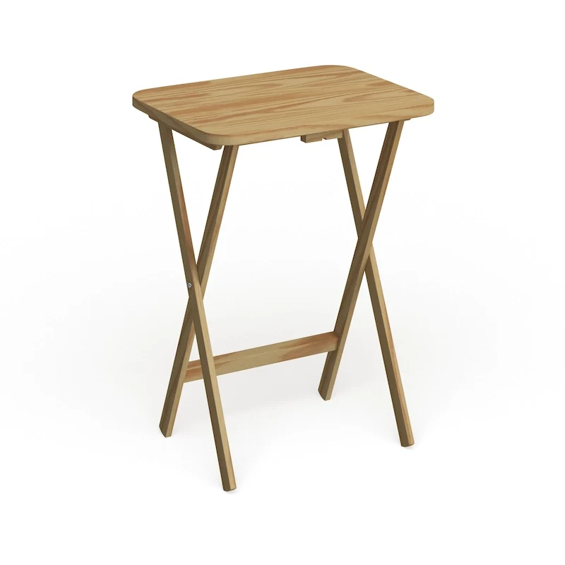 Porch & Den Laflin Solid Wood Traditional 5-piece Tray Table Set
