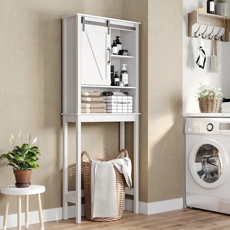 Bath Storage Cabinet Bathroom Space Saver Over the Toilet Bath Fixtures Bathroom Organizer Shelf - See Picture