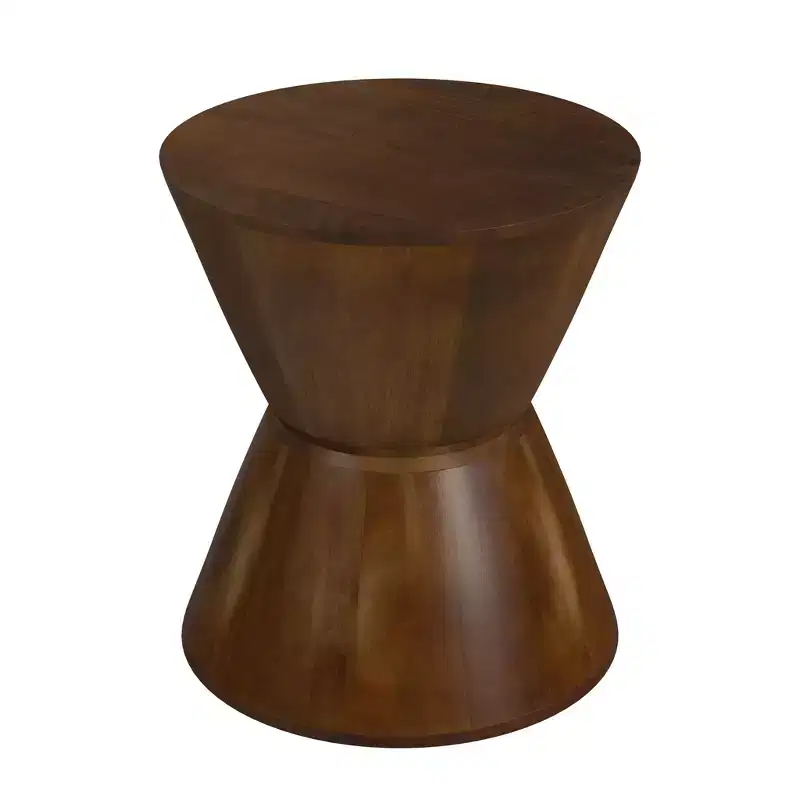 Mango Wood Side Table | Walnut Finish | Natural Accent Table