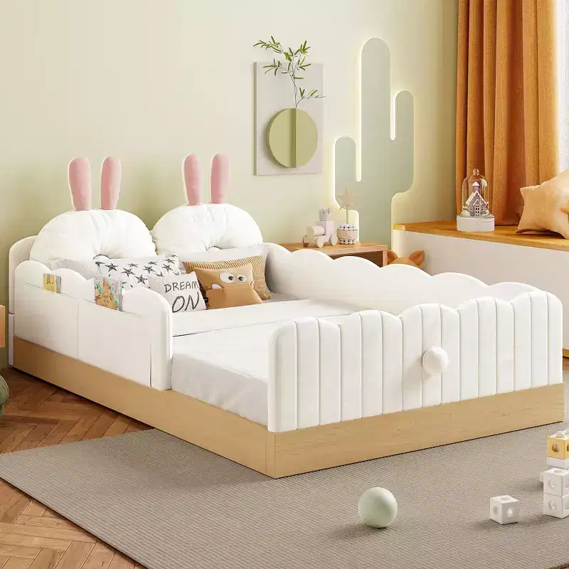 Twin Size Platform Bed with Pillows