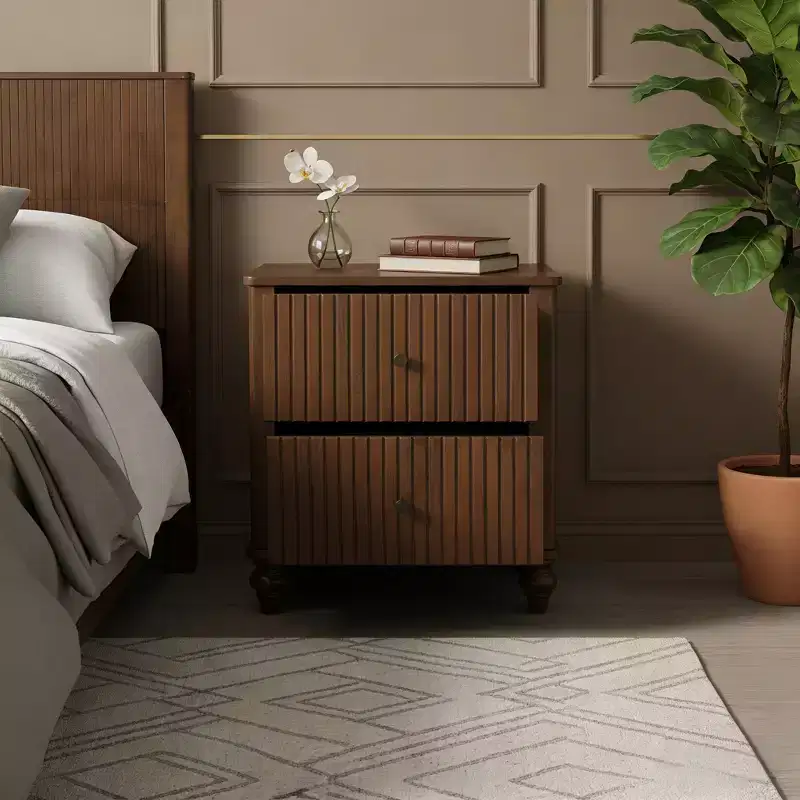 Christopher Knight Home Gaetan Modern Wooden 2-Drawers Nightstand