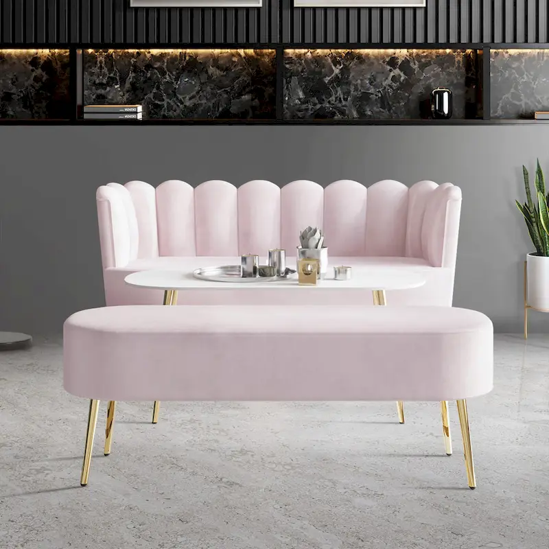 CraftPorch Luxurious Velvet Upholstered 3-piece Living Set