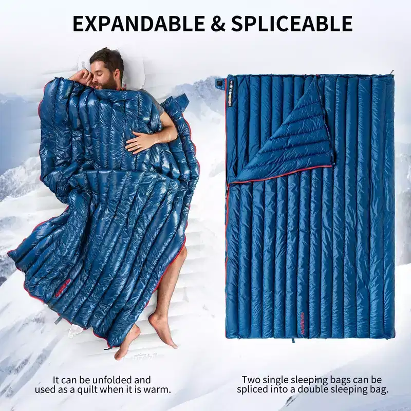 Naturehike Ultralight Down Sleeping Bag - 650 Fill Power, 20oz Compact for Adults, 3-Season (42F/52F) Backpacking Bag for Hiking & Camping
