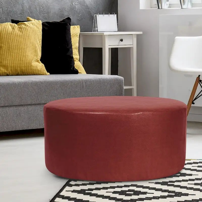 Allan Andrews 36 Universal Round Ottoman With Slipcover, Avanti Collection