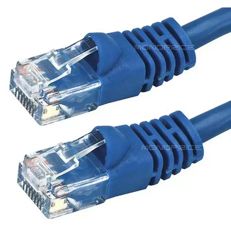 Monoprice Cat6 Ethernet Patch Cable - 50 Feet - Blue | Network Internet Cord - RJ45, Stranded, 550Mhz, UTP, Pure Bare Copper Wire, 24AWG