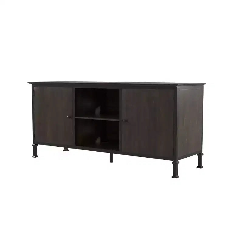 24/7 Shop At Home Kelson Multi Storage TV Stand for TVs up to 65: Metal Legs, Cable Management, Fixed Shelves