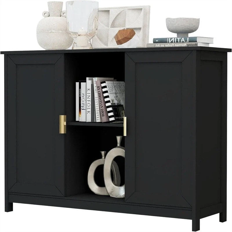 Credenza Buffet Cabinet Wooden Coffee Bar Cabinet - 11.8 D x 39.4 W x 30.7 H