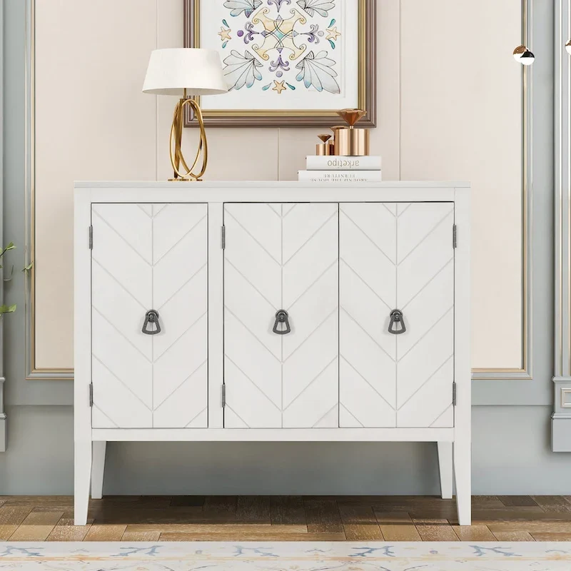 Entryway Living Room Bedroom Storage Cabinet with Adjustable Shelf
