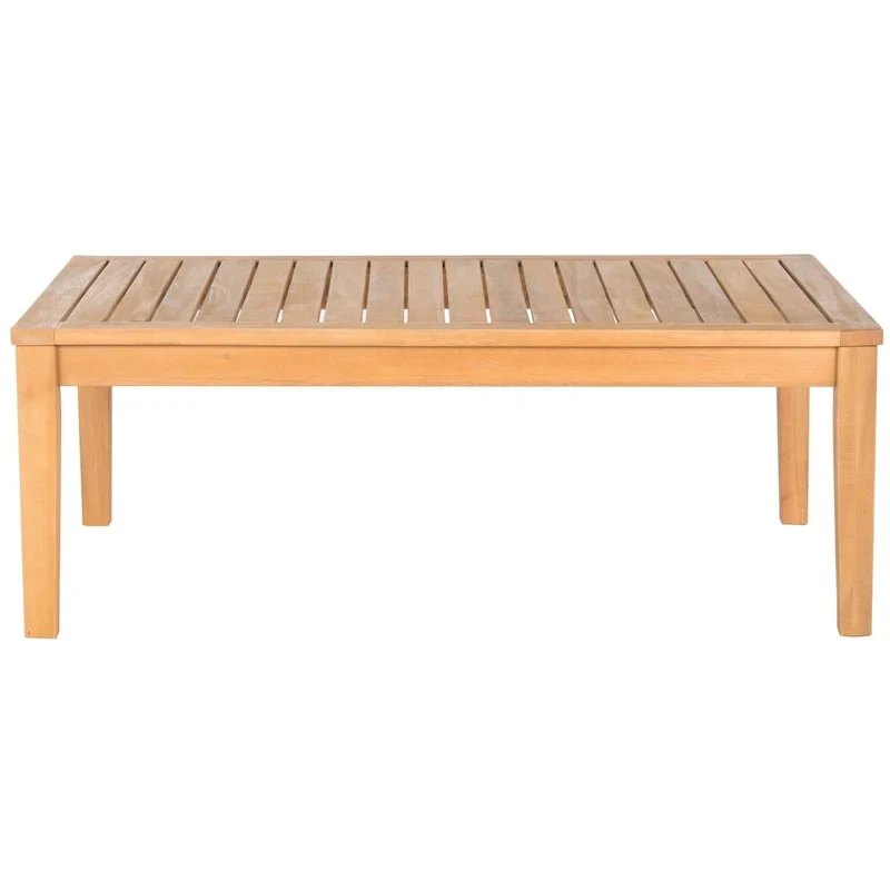 SAFAVIEH Outdoor Living Del Mar Brown Acacia Wood 4-piece Beige Cushion Patio Set - 48W x 25D x 32H