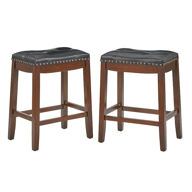 29-inch Padded Bar Height Saddle Stools (Set of 2)