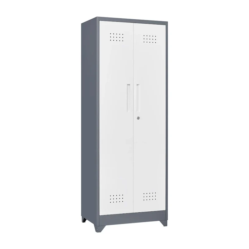 Metal Storage Cabinets,Tool Cabinet with Locking Door,Tall Broom Tool Organizer and Storage,Large Storage Cabinet for Kitchen