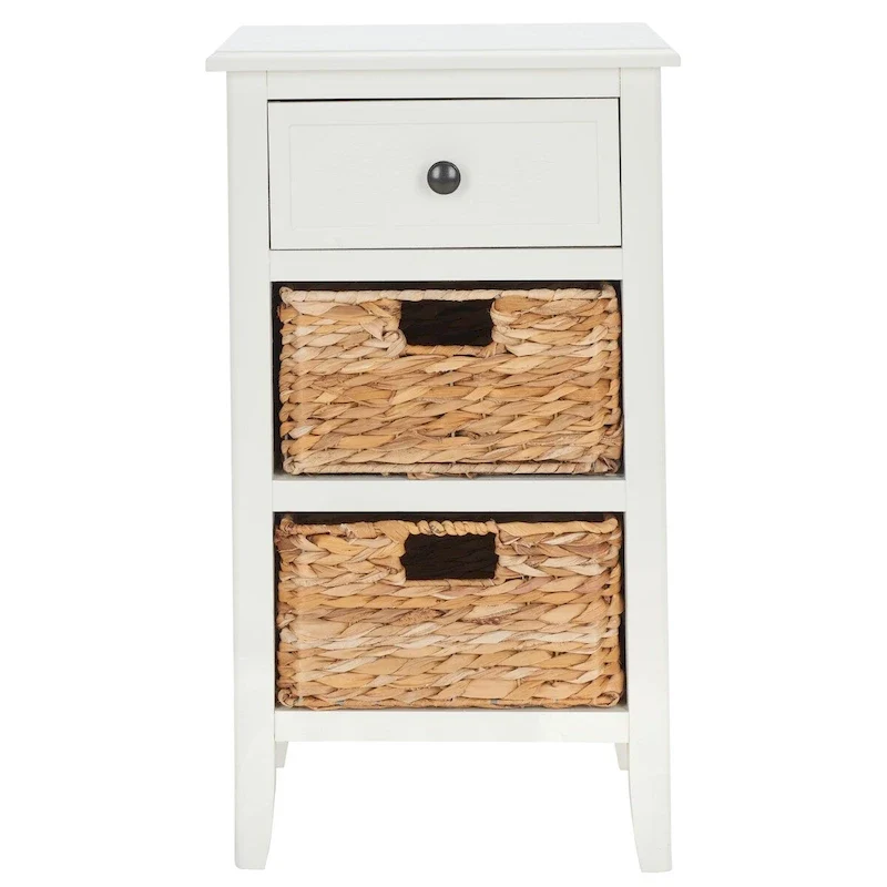 SAFAVIEH Helma Distressed Black Drawer Storage Side Table - 15  x 11.8  x 27.6  - 15Wx12Dx26H