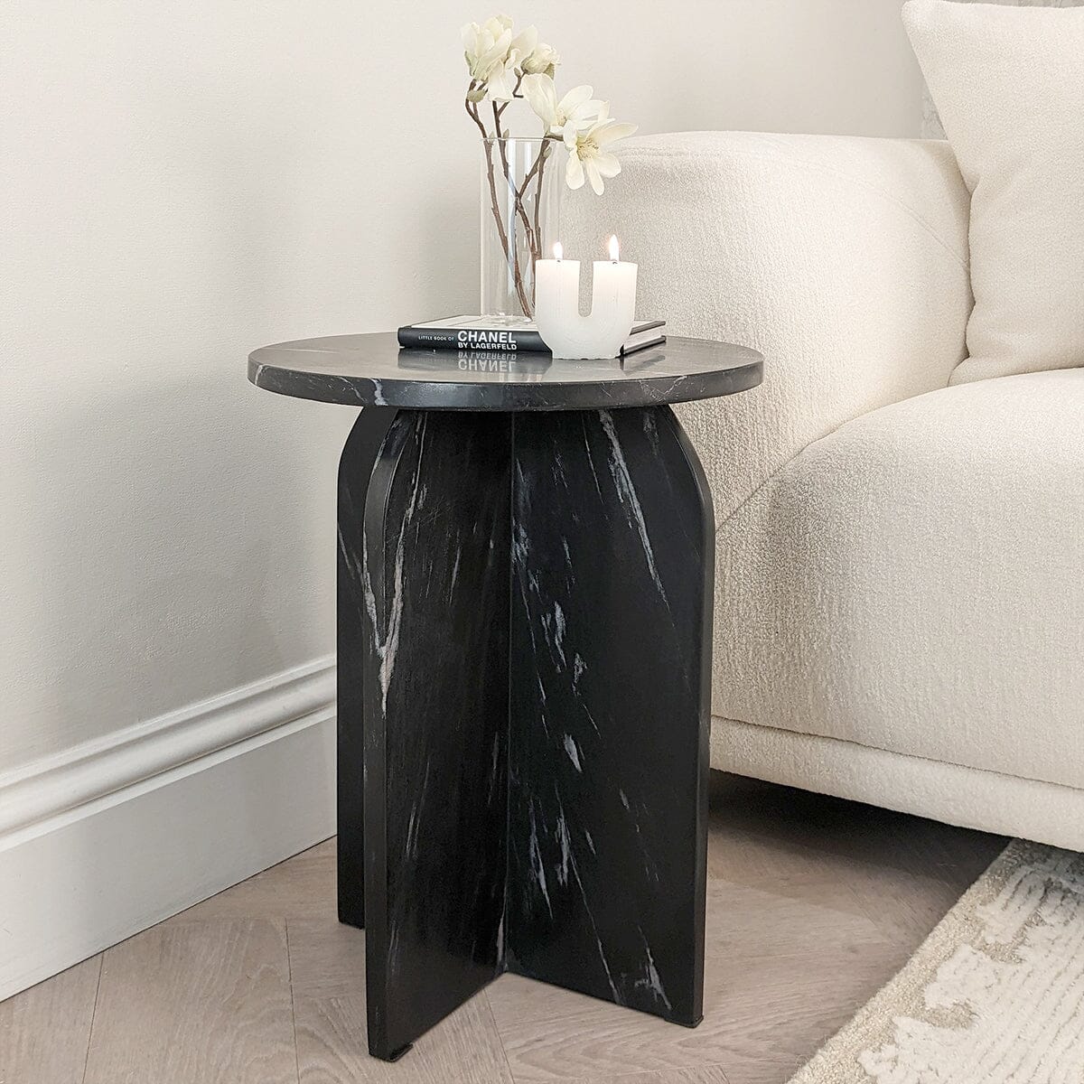 Black Marble Side Table