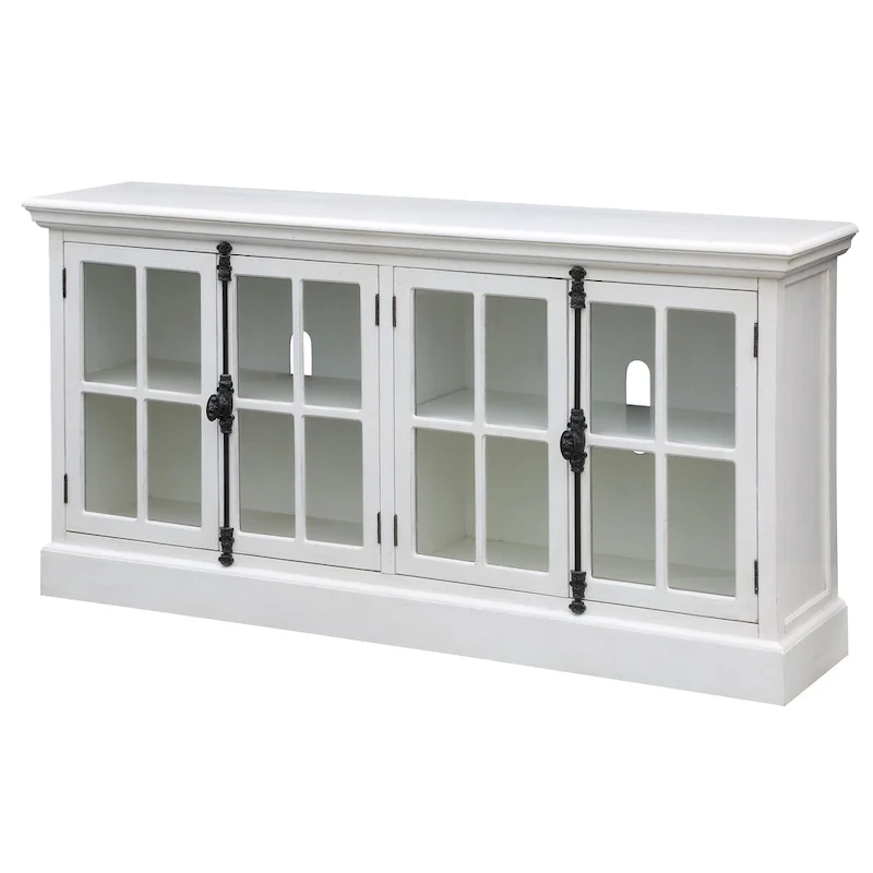 White Oak 4 Door Media Console - 72 x 17 x 36