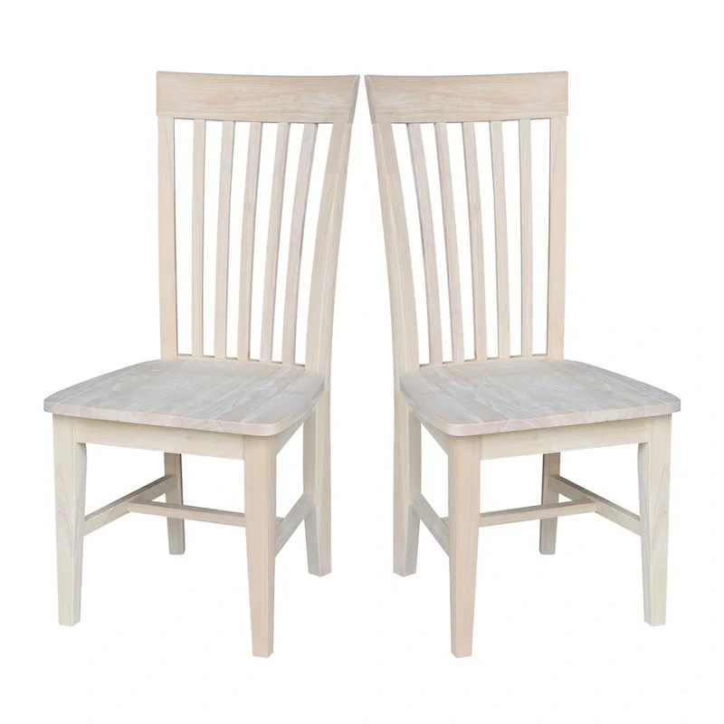 Solid Wood Tall Mission Dining Chairs, Set of 2