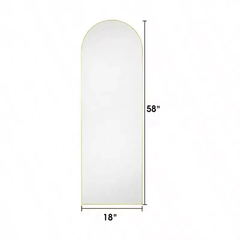 Gold Arched Full-Length Mirror, Metal Frame, Single
