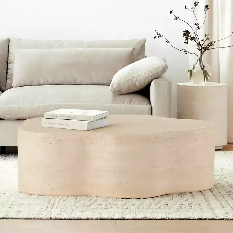 Christopher Knight Home Kaisa Modern Cloud-Shaped Lightweight Concrete Coffee Table